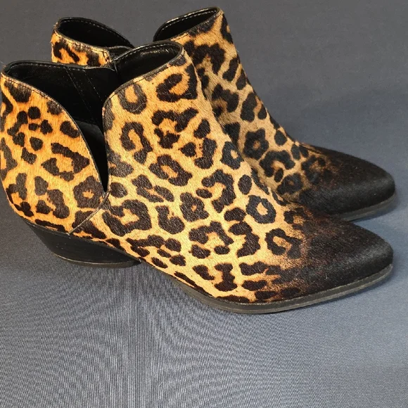 Franco Sarto Leopard Print Ankle Booties - Picture 2 of 8